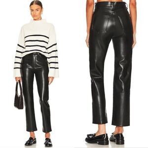 AGOLDE 90s Pinch Waist recycled leather-blend straight-leg pants 26 FLAW
